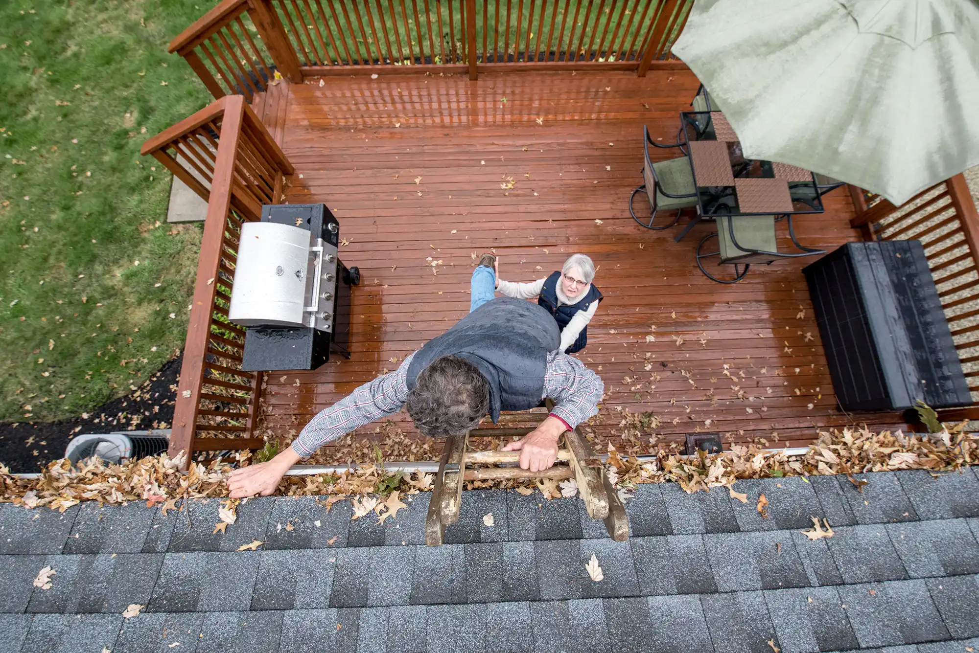 man on ladder